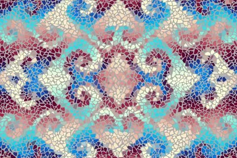 Bright abstract mosaic seamless pattern. Vector background. Endless texture Stock Illustration