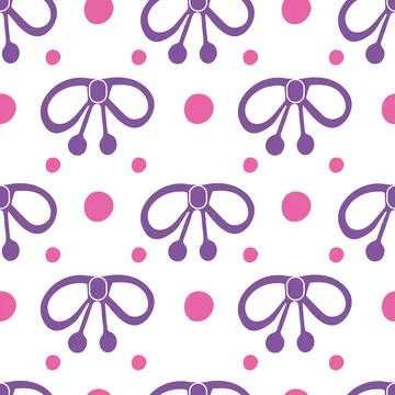 Bright abstract multi-colored background with bows. Seamless illustration. Wa Stock Illustration