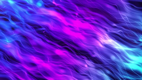 Bright abstract neon background animation. Blue and purple curved neon lines Видео 243758906