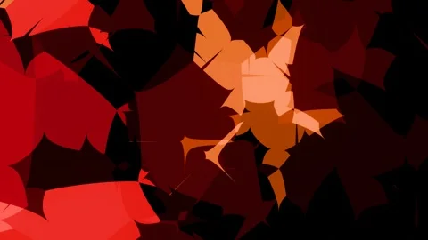 Bright abstract orange, red, brown and black shapes resembling autumn leaves Vídeo Stock 291975760