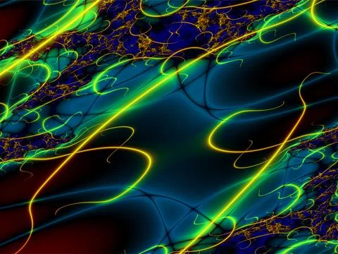 Bright abstract pattern of bright and luminous lines, wallpaper, color Illustrazione stock