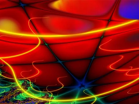 Bright abstract pattern of bright and luminous lines, wallpaper, color Stock Illustration
