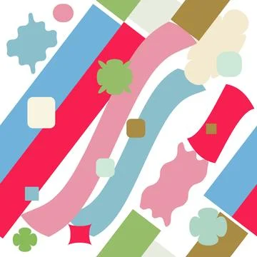 Bright abstract pattern of elements of different shapes Stock Illustration