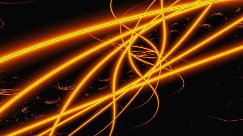 Bright abstract pattern of orange lines on a black background, design Stock Illustration