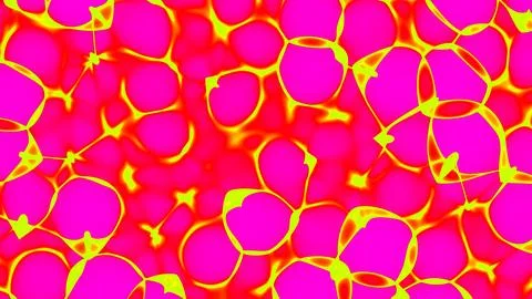 Bright Abstract Pattern with Pink and Yellow Organic Shapes and Lines Stock Illustration