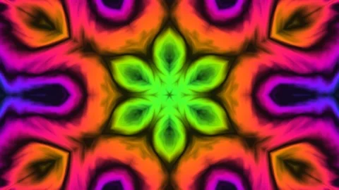 Bright abstract pattern with vivid colors and a floral Stock Footage 338224122