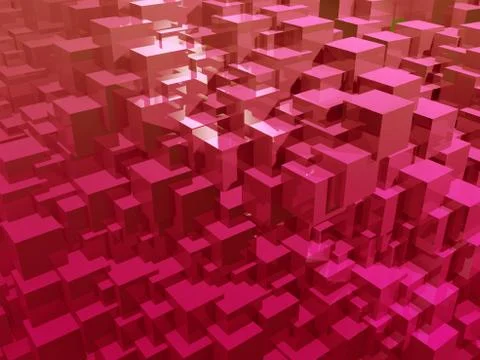 Bright abstract pink background from blocks. 3d illustration. Stock Illustration