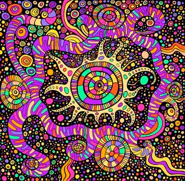 Bright abstract psychedelic background. Stock Illustration