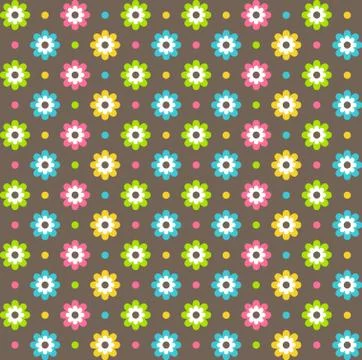 Bright abstract seamless pattern with flowers Illustrazione stock