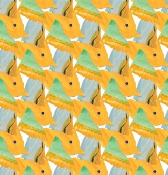 Bright, abstract seamless pattern made with torn colored paper Stock Illustration