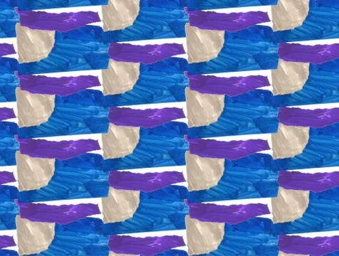 Bright, abstract seamless pattern made with torn colored paper Stock Illustration