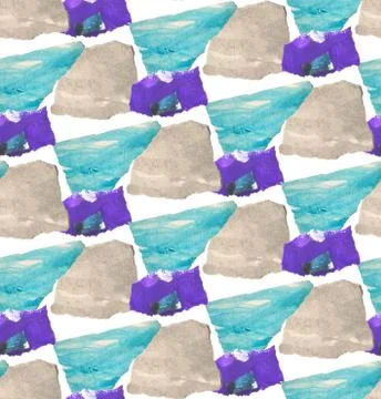 Bright, abstract seamless pattern made with torn colored paper Stock Illustration