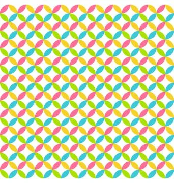 Bright abstract seamless pattern with multicolored circles Illustrazione stock