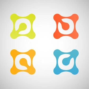 Bright abstract shapes on a white background Stock Illustration