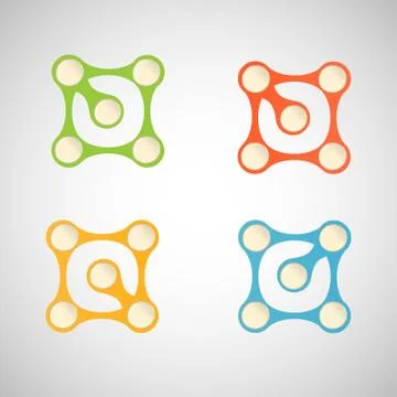 Bright abstract shapes on a white background Stock Illustration