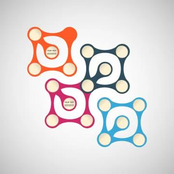 Bright abstract shapes on a white background Stock Illustration
