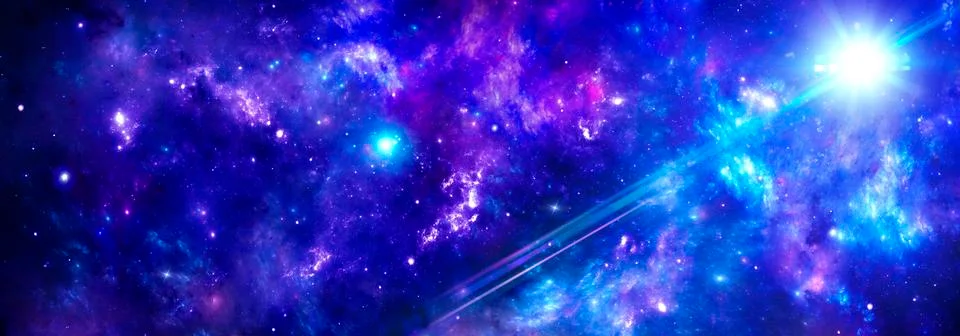 Bright abstract space background with nebula and stars Stock-Illustration