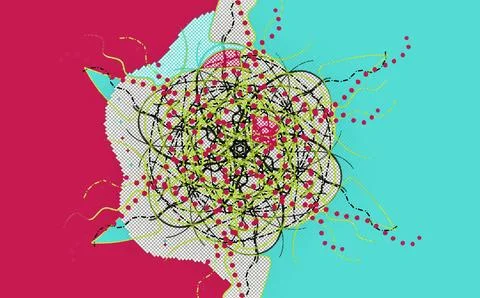 Bright Abstract Split-Screen Art Stock Illustration