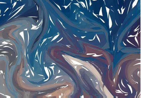 Bright Abstract Vector Background with Swirls and Waves. Extraordinary Blue I Stock Illustration