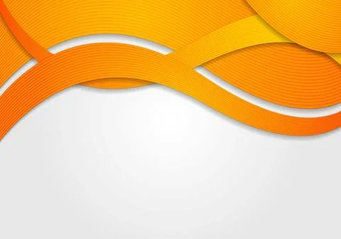 Bright abstract vector waves design Abstract orange waves. Vector design e... 스톡 사진
