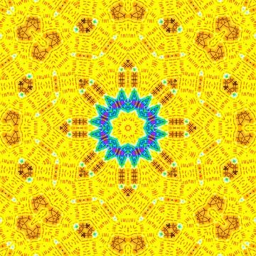 Bright abstract yellow kaleidoscopic pattern Stock Illustration