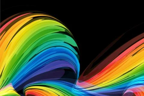 Bright abstraction on black background Stock Illustration