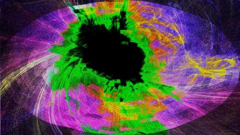Bright abstraction contours with grid in darkness, 3d render background, comp Stock Photos