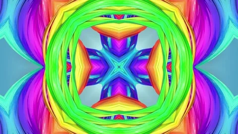 Bright abstraction in rainbow color like complex kaleidoscope effect. 4k Stock Footage 130226953