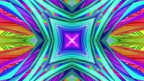 Bright abstraction in rainbow color like complex kaleidoscope effect. 4k Stock Footage 130227216