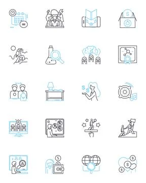 Bright academy linear icons set. Learning, Education, Success, Growth イラスト素材