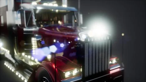 Bright american lorry track in studio Illustration