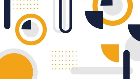 Bright and bold abstract geometric pattern featuring circular shapes in yellow Stock Footage 311036996