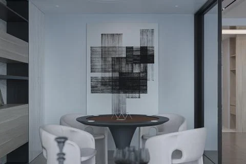 Bright and Bold Adding a Pop of Color to Your Dining Room Design, chair and.. Stock Illustration