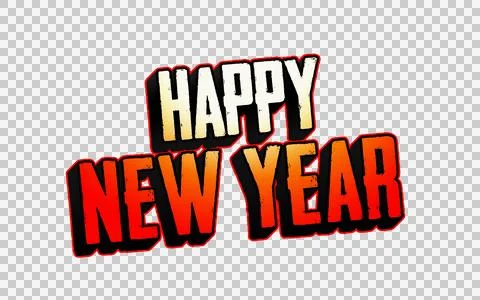 Bright and Bold New Year Text Effect Stock Illustration