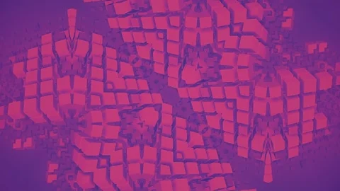 Bright and colorful loop animation of a 3d rendering pattern of cubic shapes 4K Vídeos de archivo 260161757