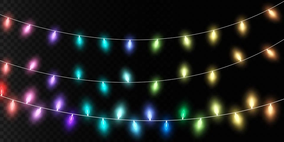 Bright and Colorful String Lights Perfect for Various Festive Occasions and Stock Illustration