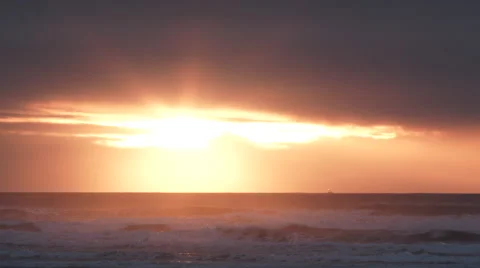 Bright And Colorful Sun Over Ocean Video stock 59123930
