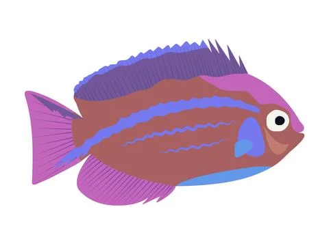 Bright and cute angelfish Stock Illustration