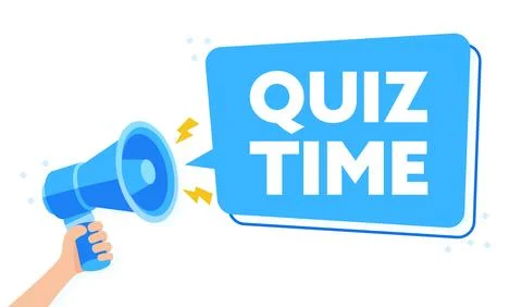Bright and Engaging Vector Illustration of Hand Holding Megaphone for Quiz Time Stock-Illustration