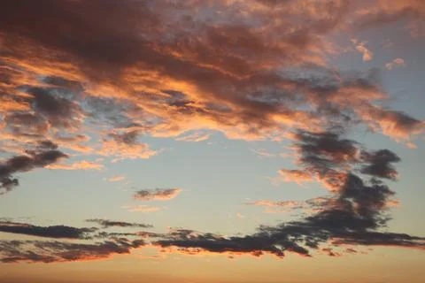 Bright and gentle sky with clouds Stock Photos