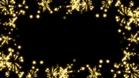 Bright and glowing fireworks with star shape on black background Stock Footage 311200397