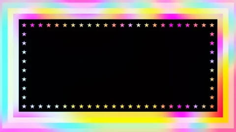 A bright and luminous rectangular frame on a black background Stock Footage 134048650