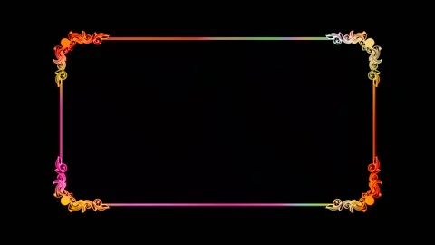 A bright and luminous rectangular frame on a black background Stock Footage 134049030