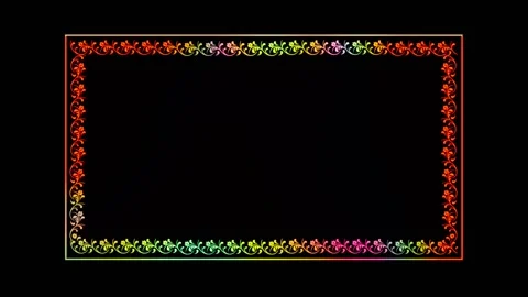 A bright and luminous rectangular frame on a black background Stock Footage 134049448