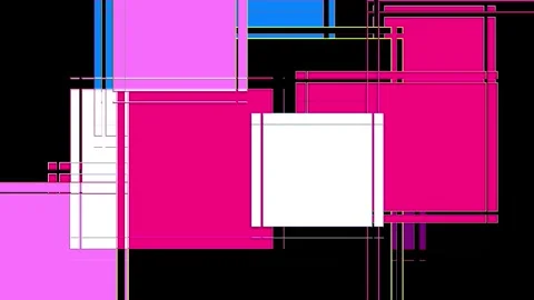 Bright and multicolored motion squares and rectangles mosaic pattern Stock Footage 303065609