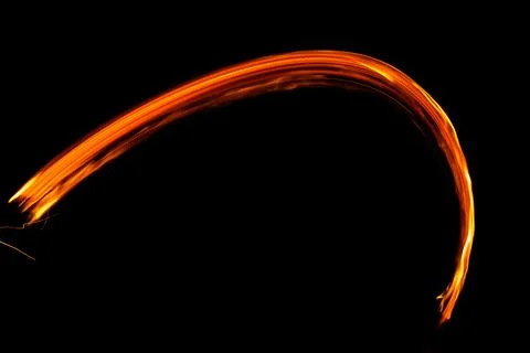 Bright and shining patterns of fire, night entertainment with fire, various p Stock Photos