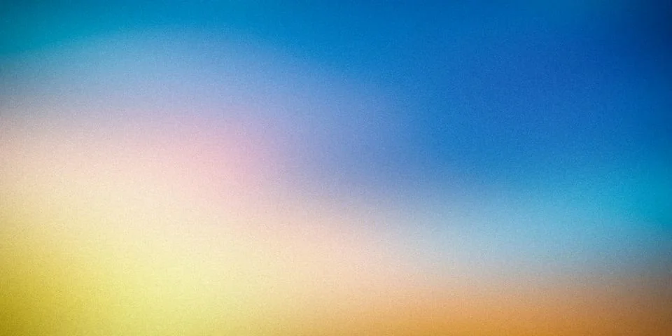 Bright and smooth gradient background blending blue, pink, yellow, and oran.. Stock-Illustration