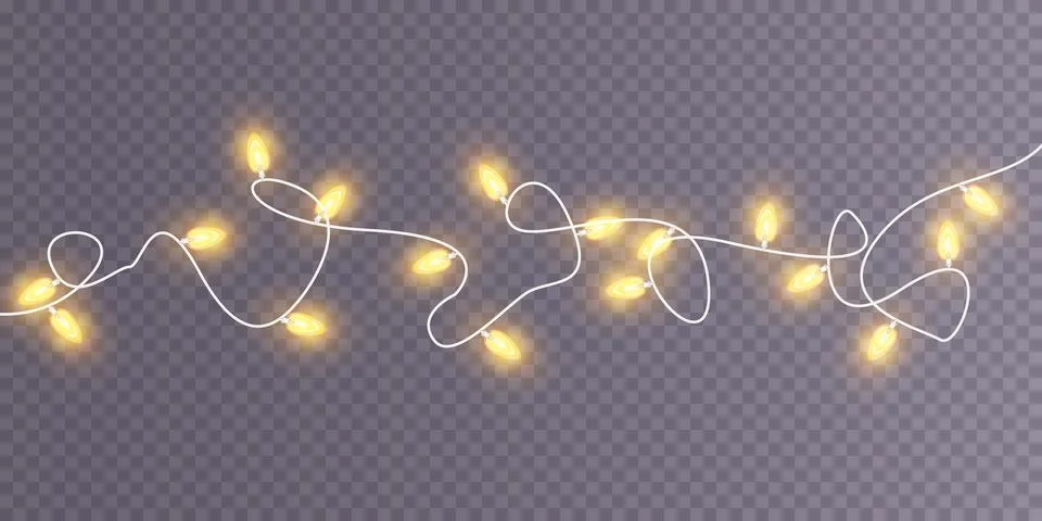 Bright and Warm Holiday String Lights Decoration Perfect for All Types of Stock Illustration