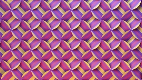 Bright animation with a hypnotic pattern of rotating 3D elements. Seamless cycle Stock Footage 319652147