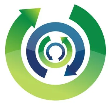 Bright arrow circulation illustration design on white 스톡 일러스트